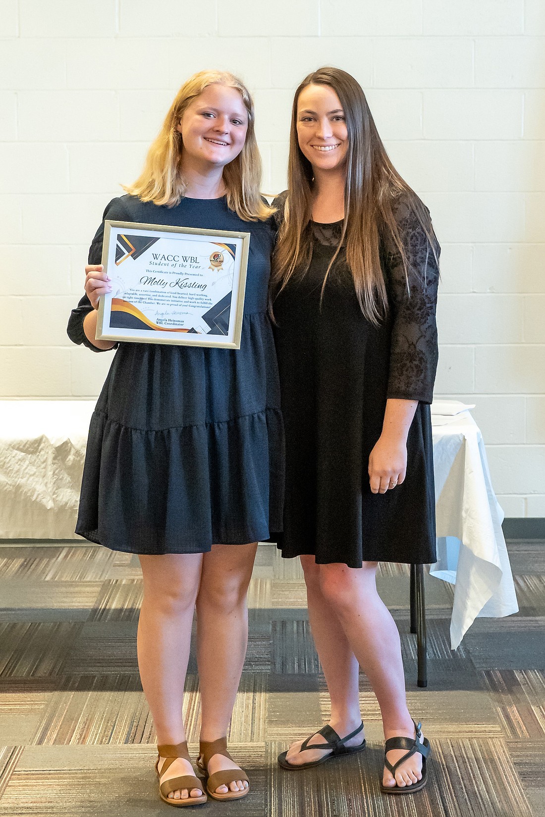 Molly Kissling with Lauren Klusman, director of marketing and communications at the Kosciusko Chamber of Commerce, where Kissling completed an internship in her business pathway. Photo Provided.