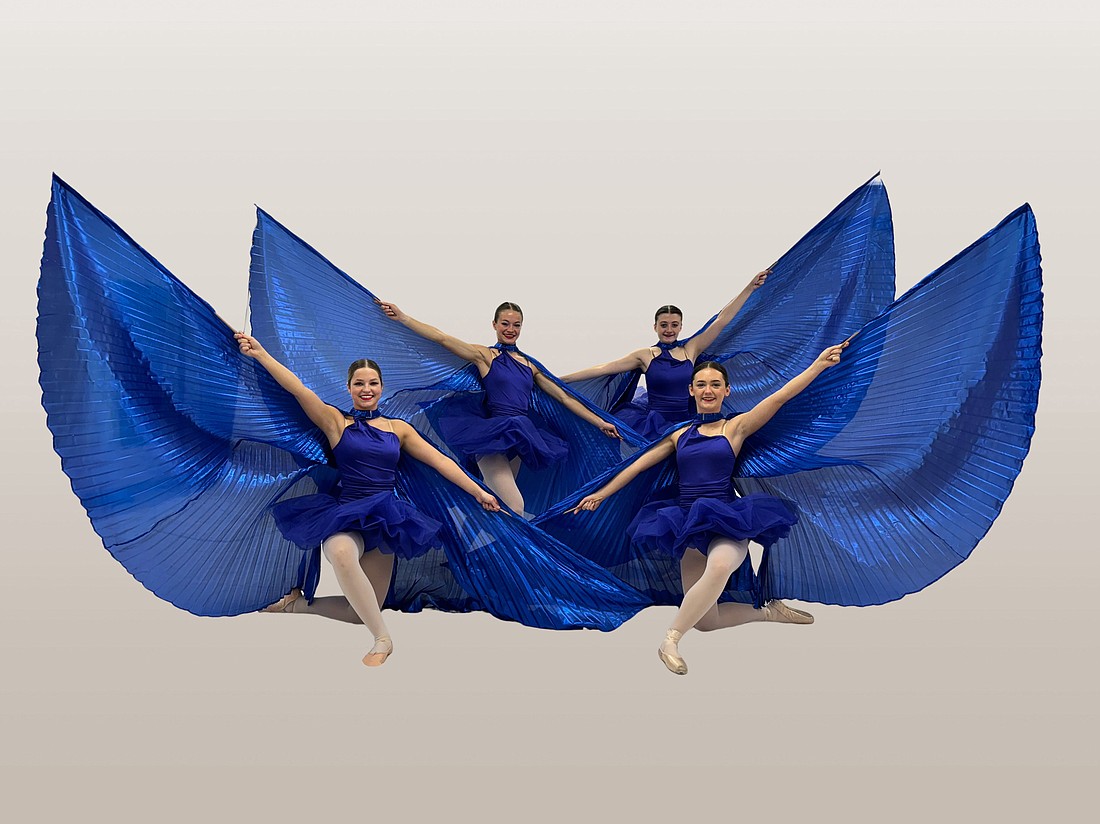 Pictured (L to R) are dancers from Birds of a New Age: Lily Kincaid, Annabel Parker, Emma Bradford and Mackenzie Langhorn. Photo Provided.