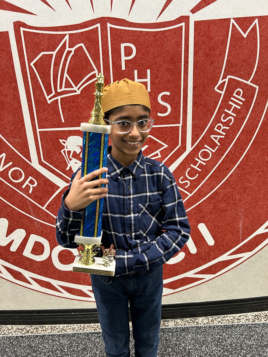 Fareed Sultan Mohammed, a chess player from Washington STEM Academy, won state champion at the event in the upper elementary junior varsity division. Photo provided.