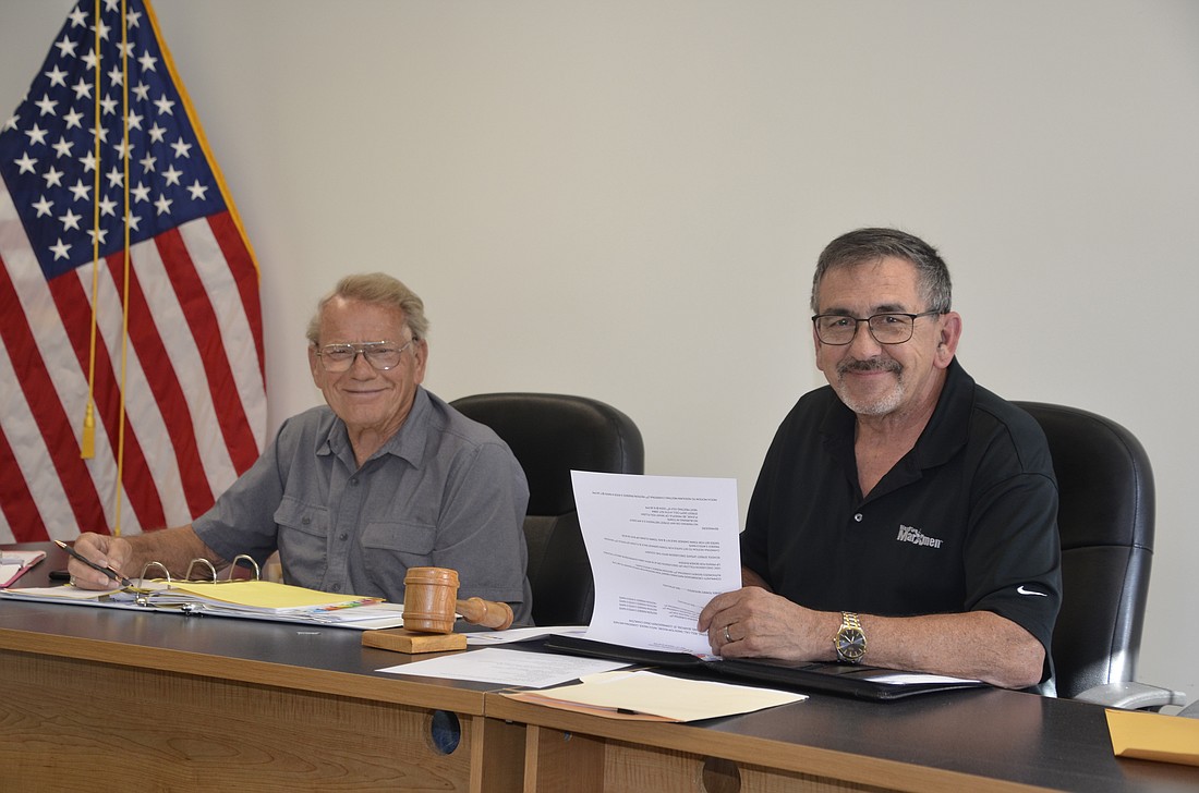 Pictured are Councilman Tom Moore (L) and Council President Mitch Rader (R). Photo by Lasca Randels, InkFreeNews
