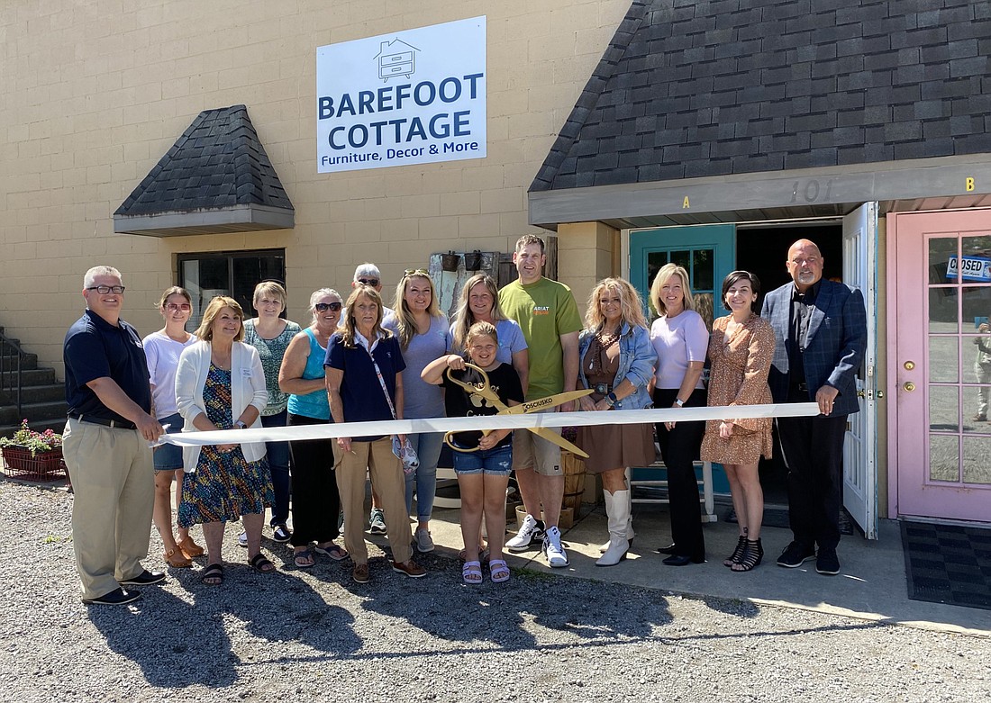 The Kosciusko Chamber of Commerce had a ribbon-cutting for Barefoot Cottage on Tuesday. The business, located at 303 N. First St., Unit A, Pierceton, sells a variety of home goods and gifts. Photo by Leah Sander, InkFreeNews