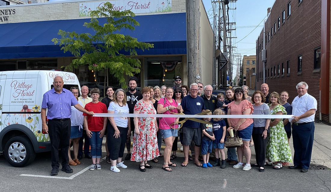 The Kosciusko Chamber of Commerce had a ribbon-cutting for the Village Florist Shop on Thursday. It's located at 111 E. Market St., Warsaw. Photo by Leah Sander, InkFreeNews