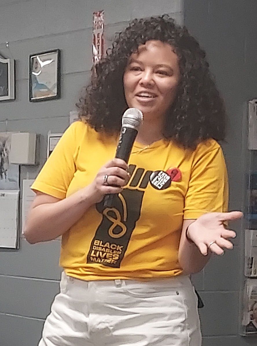 Jaylyn Radziminski, founder and CEO of Count US IN, spoke during the Juneteenth celebration Saturday. Photo by Jackie Gorski, Times-Union