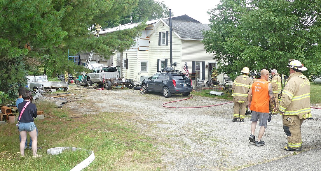 Having a quick response by several fire departments prevented Sunday afternoon's fire from getting out of control on CR 1000 S, east of CR 600E. Photo by Gary Nieter, Times-Union