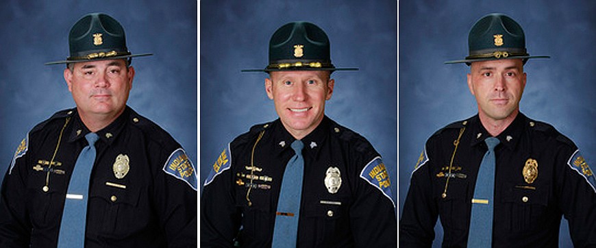 Pictured (L to R) are Indiana State Police 1st Sgt. Tony Slocum, Sgt. Ryan Lebo and Sgt. Brandon McBrier. Photos provided.