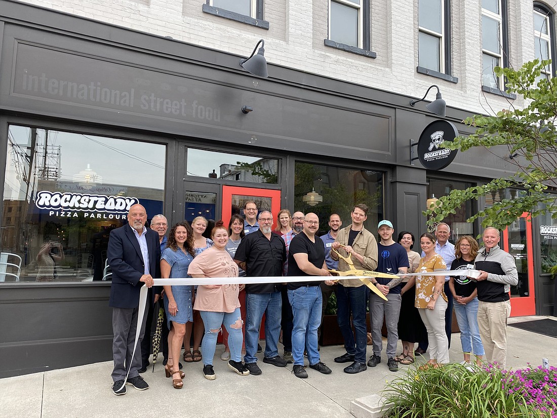 Kosciusko Chamber of Commerce had a ribbon-cutting for Rocksteady Pizza Parlour, 108 E. Market St., Warsaw, on Wednesday. Photo by Leah Sander,InkFreeNews