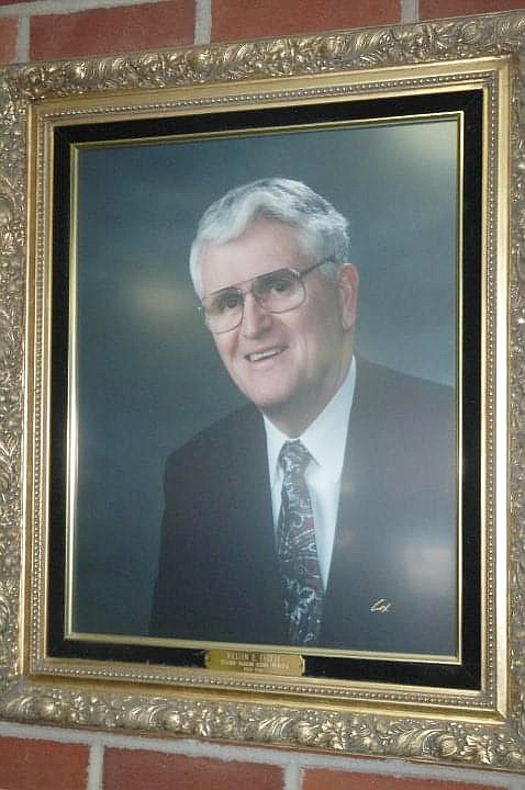 A photo of former Madison Elementary School Principal William Farrar is shown hanging in the school in 2010 when the Warsaw school was located on Union Street. Farrar was teacher and/or principal at Madison from 1954 (when it was dedicated) to 1986, according to information found online. On Monday, the Warsaw Plan Commission voted to rename Main Lane to Farrar Lane in his honor. Photo by David Slone, Times-Union