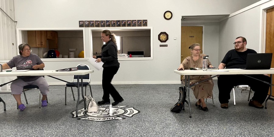 Pictured (L to R) Sidney Town Council members Rebecca Adams and Sharon Rancourt, Clerk-Treasurer Lisa Parrett and Council President Gavin Parrett. Photo by Madison Hart, InkFreeNews