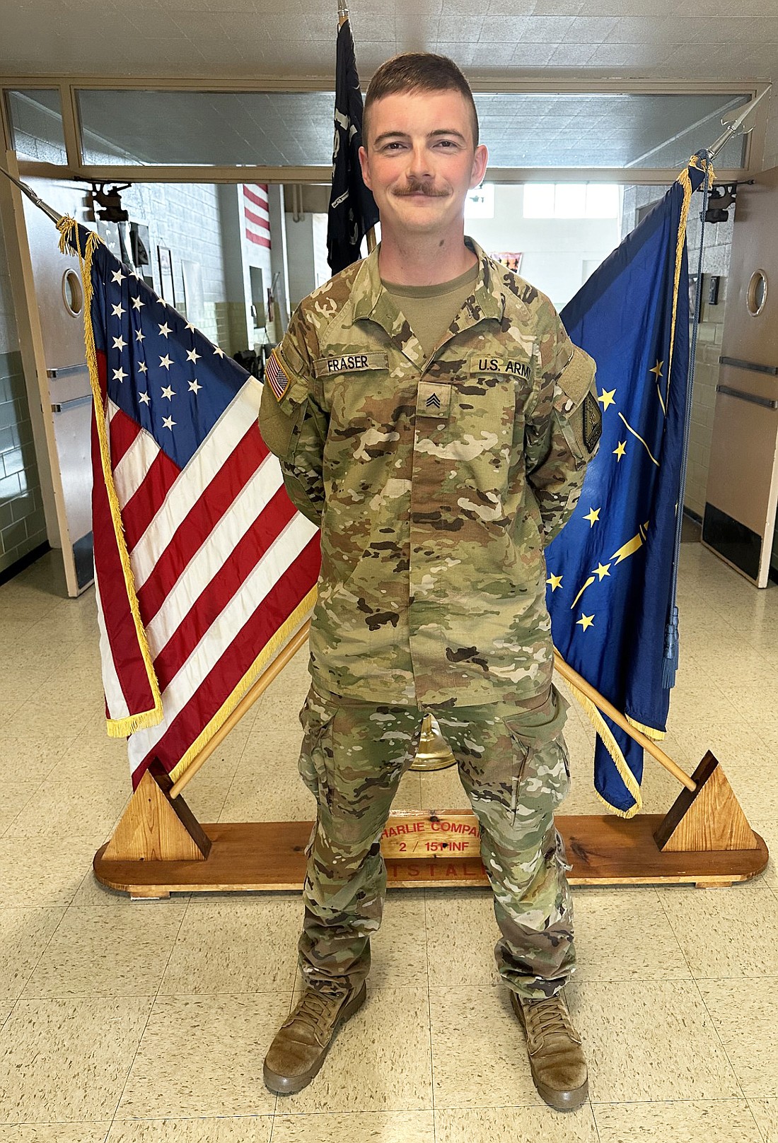 Indiana Army National Guard Sgt. Brandon Fraser is the new local recruiter. Photo by David Slone, Times-Union