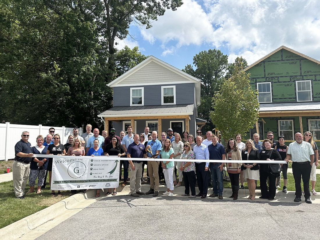 With a Kosciusko Chamber of Commerce ribbon-cutting, developers of The Grove celebrated its rebranding and new phase Monday. Photo by David Slone, Times-Union