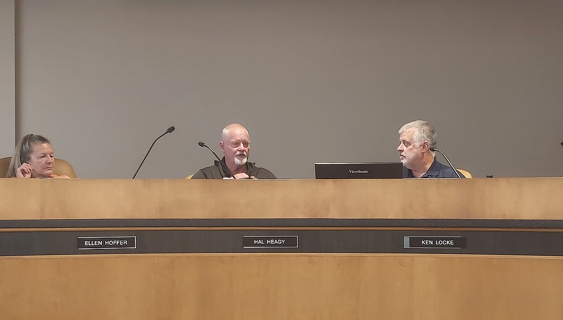 Pictured (L to R) are Oakwood Cemetery Board of Regents member Ellen Hoffer, sexton Hal Heagy and Board President Ken Locke. Photo by Jackie Gorski, Times-Union