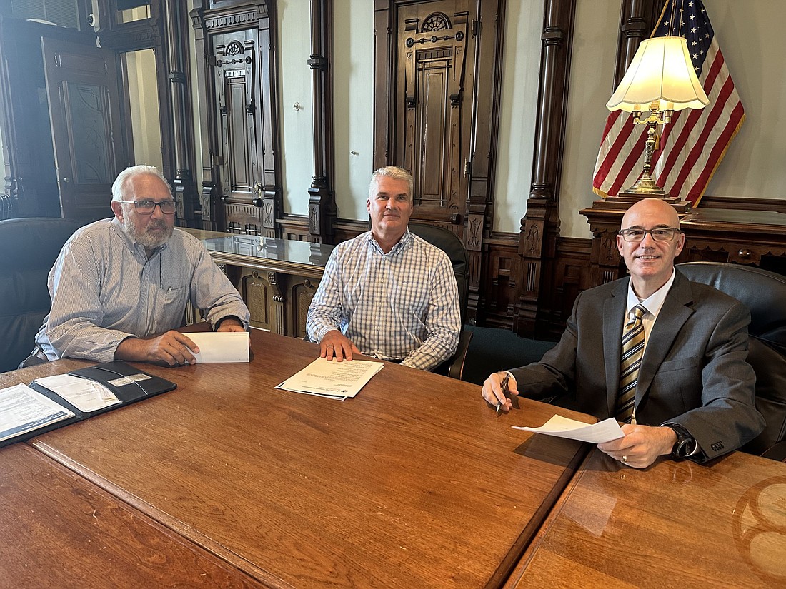 Mike Hall has joined the Kosciusko County Alcohol and Tobacco Commission, replacing Elim Smith, who previously resigned after serving on the board for many years. Pictured (L to R) are commission members Dan Woods, Hall and President Alan Alderfer. Not pictured is commission member and excise officer April Tackett. Photo by David Slone, Times-Union