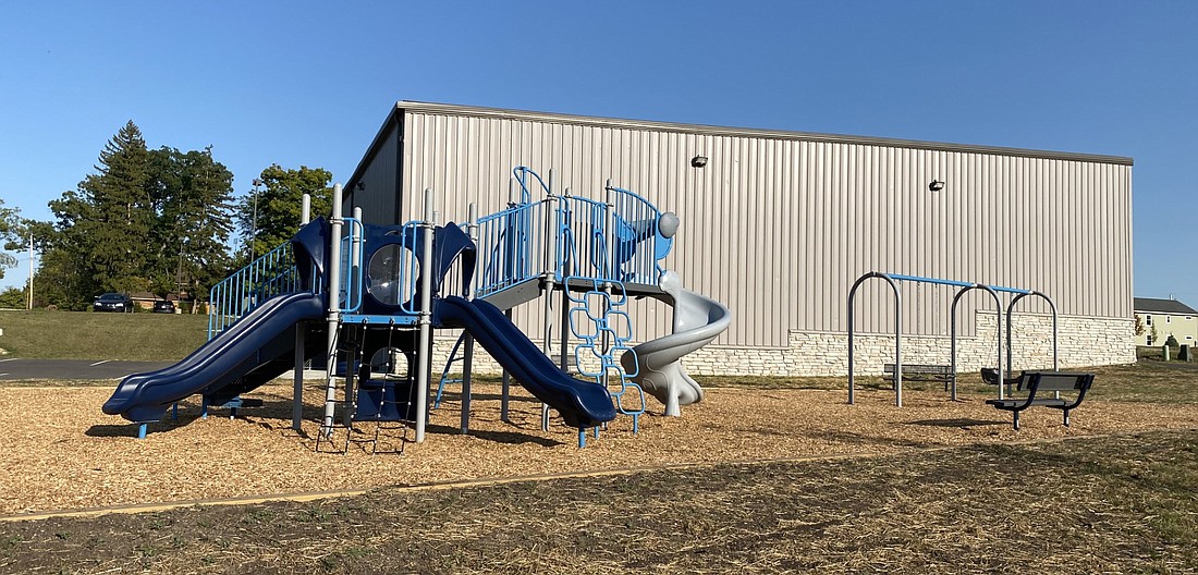 Warsaw’s newest park, Madison Park, is shown Tuesday. It’s located behind the Downtown Warsaw YMCA at the site of the former Madison Elementary School. Photo by Leah Sander, InkFreeNews