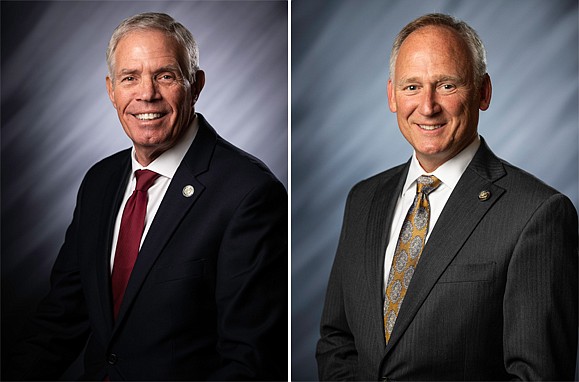 Pictured (L to R) are Indiana State Reps. David Abott and Craig Snow. Photo Provided.