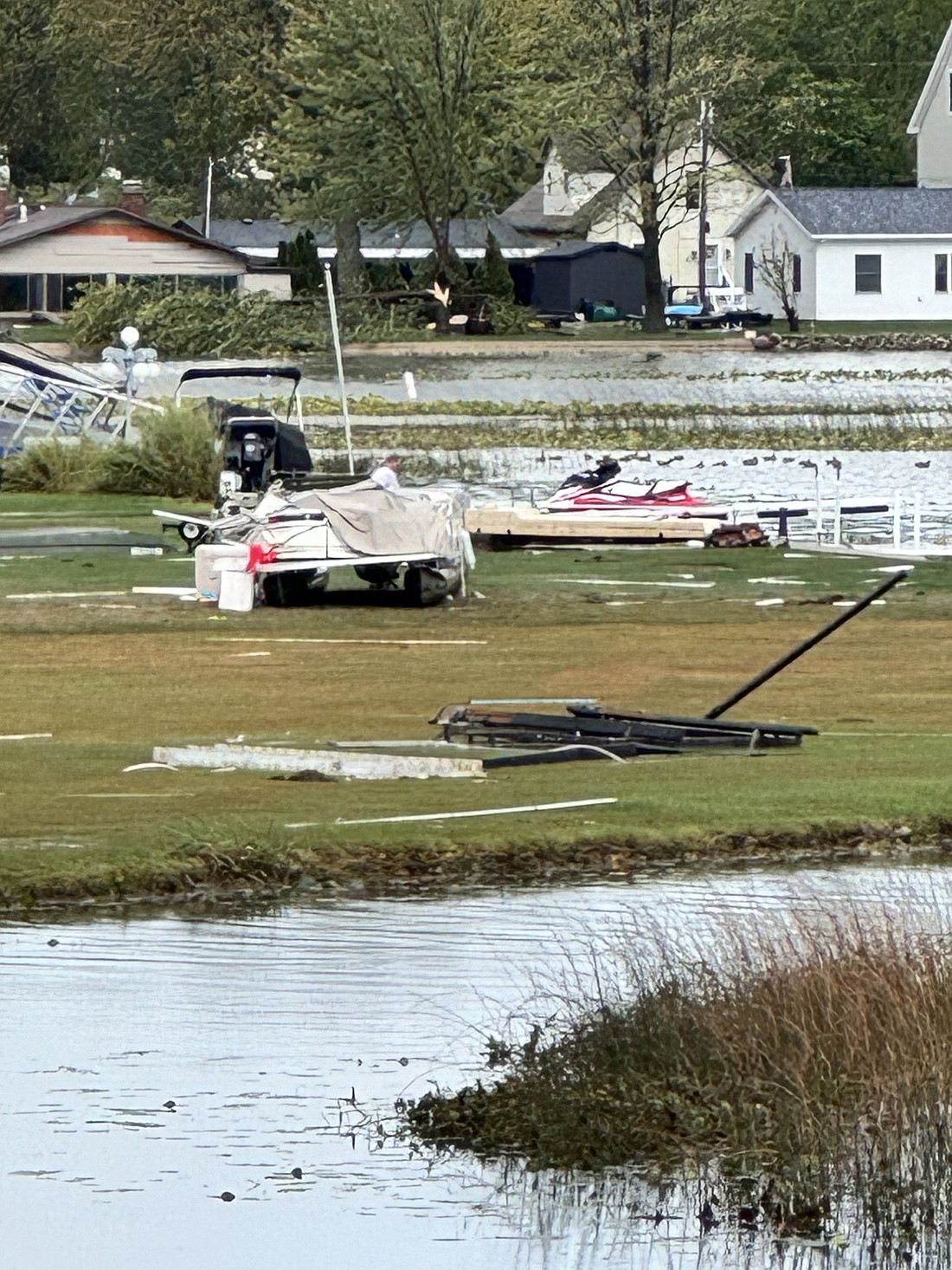 Storm damage after Friday’s microburst can be seen on Chapman Lake Drive, near C19 Lane, Warsaw. Photo by Tyler Huffer