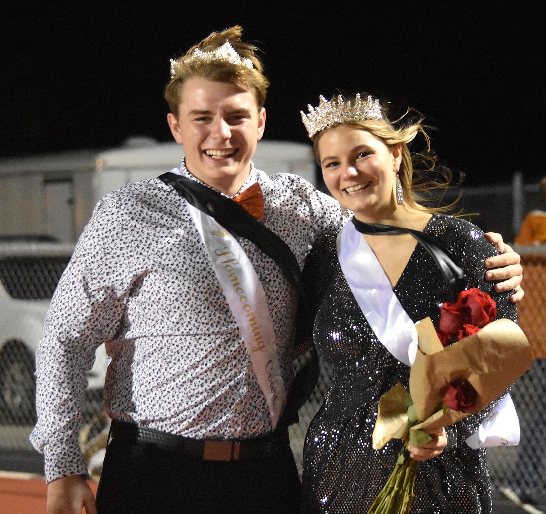 Hailey Fuller and Noah Wilkins were crowned as the Warsaw Community High School 2024 homecoming queen and king. Photo by Maddie Lee, Warsaw Community High School Yearbook Editor