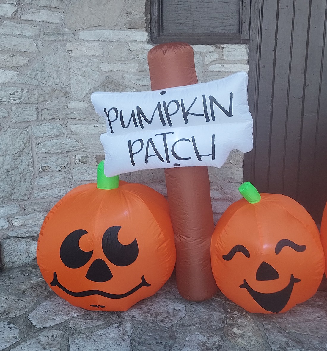 Pictured are some inflatable pumpkins. Photo by Jackie Gorski, Times-Union