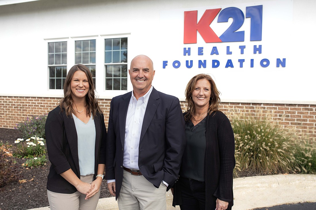 K21 Health Foundation is celebrating its 25th anniversary in 2024. Pictured (L to R) are Angie Summers, operations manager; Rich Haddad CEo and president; and Jennifer Stewart, grants manager. Photo Provided.