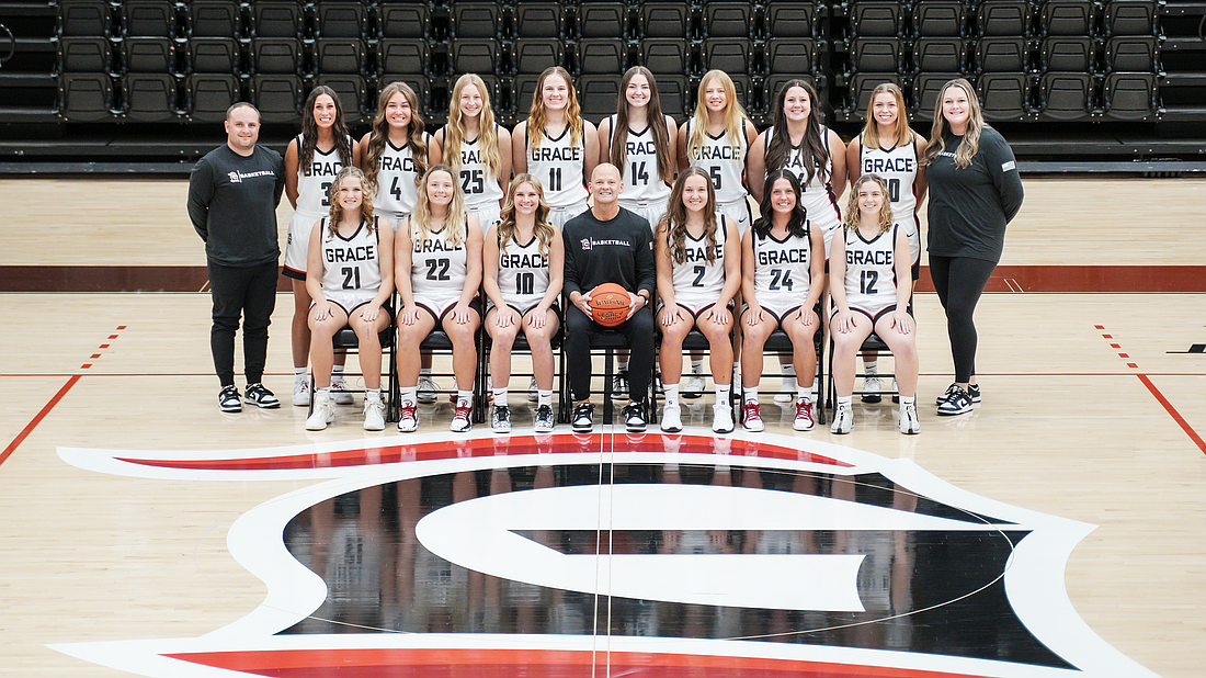 Pictured is the 2024-25 Grace Women’s Basketball team.