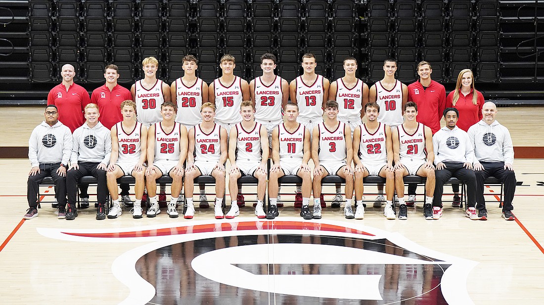 Pictured is the 2024-25 Grace men's basketball team