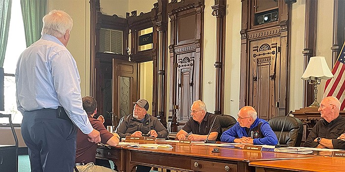 Pictured (L to R) are attorney Steve Snyder, Kosciusko County Area Plan Commission Director Matt Sandy, APC Board member Mike Long, Board member Doug Ruch, Board member Mike Kissinger and Board President Lee Harman. Photo by Liz Adkins, InkFreeNews