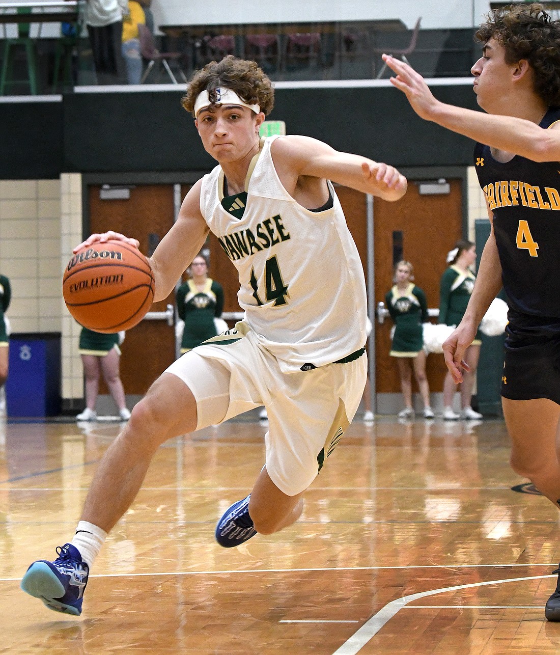 Wawasee junior Noian Holzwart takes flight to the basket during Tuesday night's home game against Fairfield...Nieter