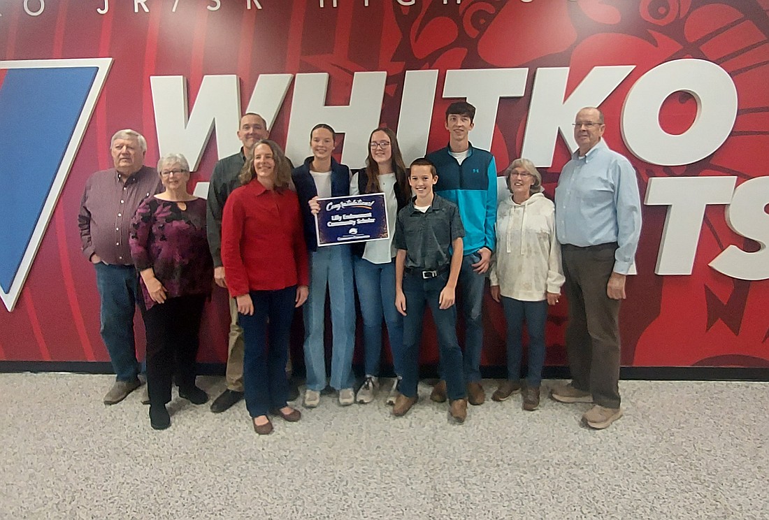 Amy Brown, senior at Whitko High School, was one of the recipients of the Lilly Endowment Community Scholarships Friday. She is pictured with her family at Whitko High School.Photo by Jackie Gorski, Times-Union