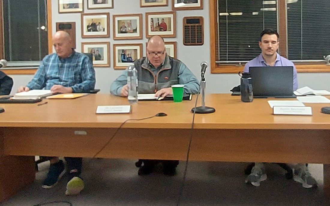 Pictured (L to R) are Winona Lake Town Manager Craig Allebach, Town Council President Jim Lancaster and Council Vice President Austin Reynolds. Photo by Jackie Gorski, Times-Union