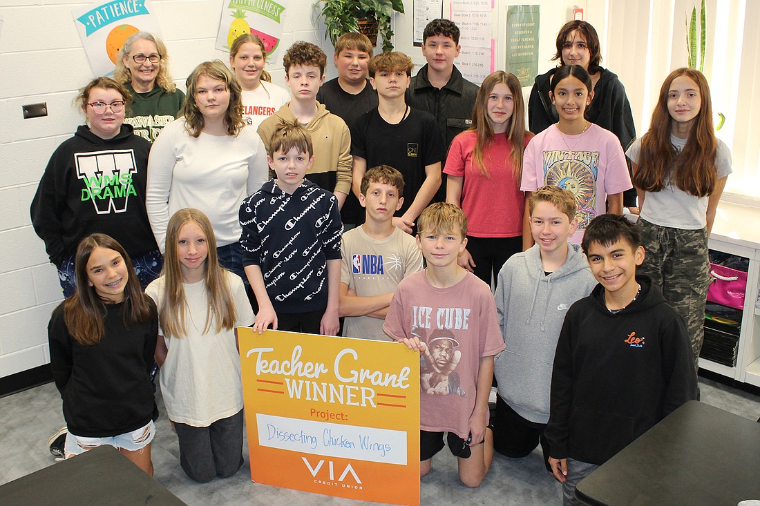 Peggy Cook, Wawasee Middle School, won a Via Credit Union Teachers Grant for the project Dissecting Chicken Wings. Photo Provided.