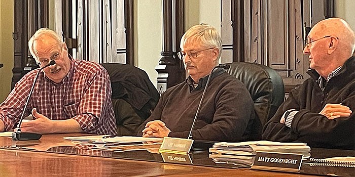 Pictured (L to R) are Kosciusko County Area Plan Commission member Doug Ruch, Kosciusko County Surveyor Jim Moyer and Kosciusko County Area Plan Commission President Lee Harman. Photo by Liz Adkins, InkFreeNews