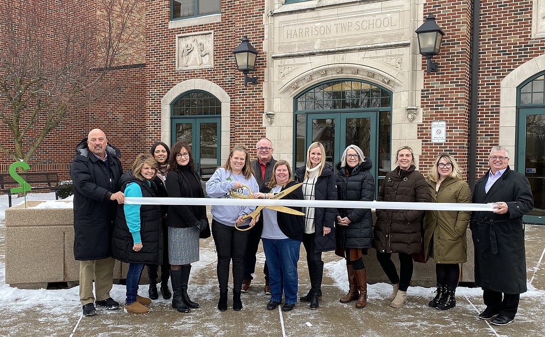 The Kosciusko Chamber of Commerce had a ribbon-cutting for the Valley Early Learning Academy on Thursday. The child care facility is located in Mentone Elementary School. Pictured (L to R) are Chamber Member Relations Manager Scott Wiley; Chamber ambassadors Dawn Jaggers, Raquel Kline and Karen Kauffman; VELA Coordinator Courtney Kindig, Chamber Ambassador Russ Vance, VELA Director and TVSC Director of Special Services Meagan Wilks, Kosciusko County Community Foundation Senior Program Officer Amy Cannon, LaunchPad Director Sherry Searles, Chamber Ambassador Bryttenny Sands, Chamber Events Coordinator Nora Christiansen and Chamber President and CEO Rob Parker. Photo by Leah Sander, InkFreeNews