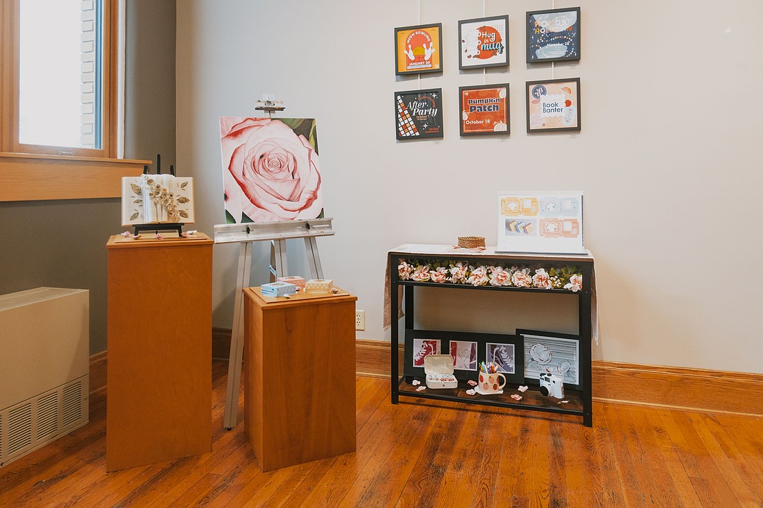 Student work is displayed in the Mount Memorial Art Gallery at Grace College. Photo Provided.