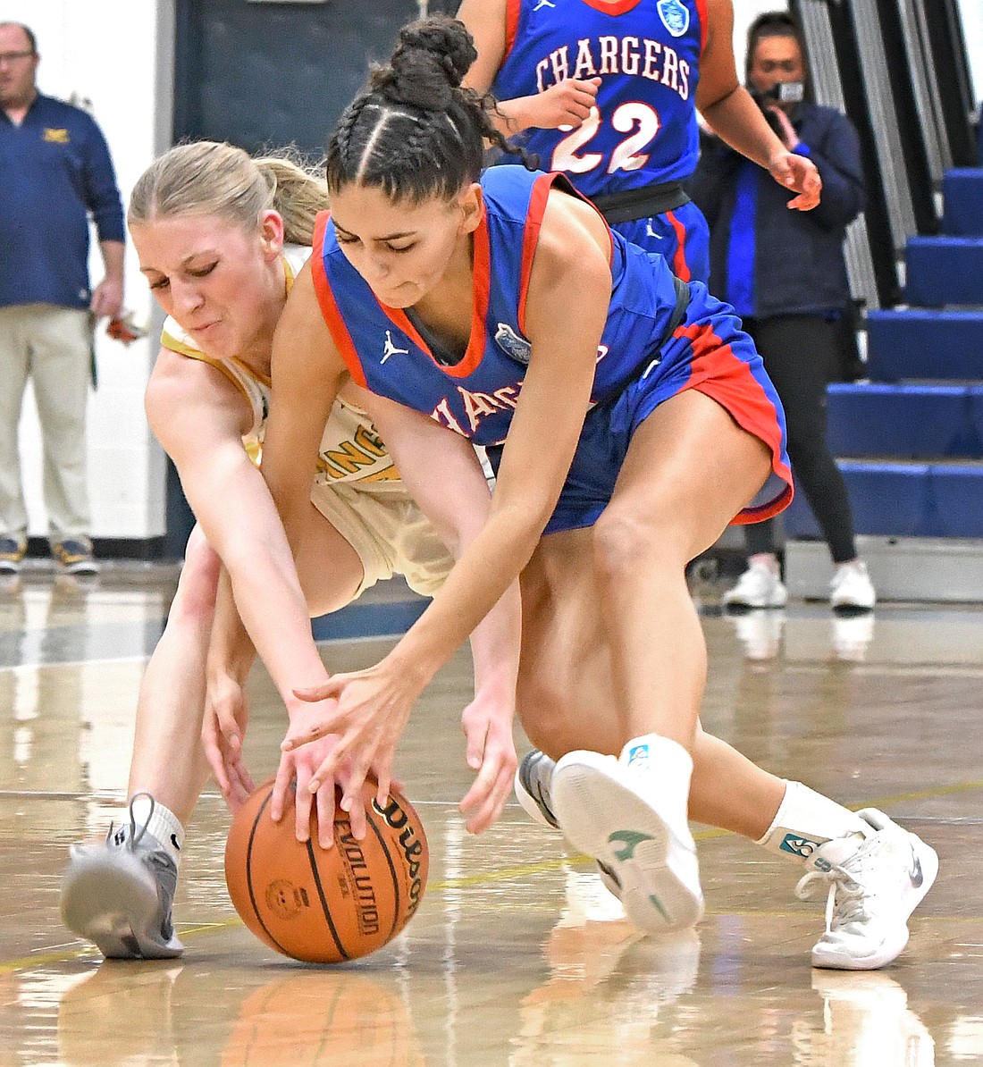 Sophomore Hadley Wise of Valley steals the ball during the first quarter of Tueasday night's sectional game against West Noble...Nieter