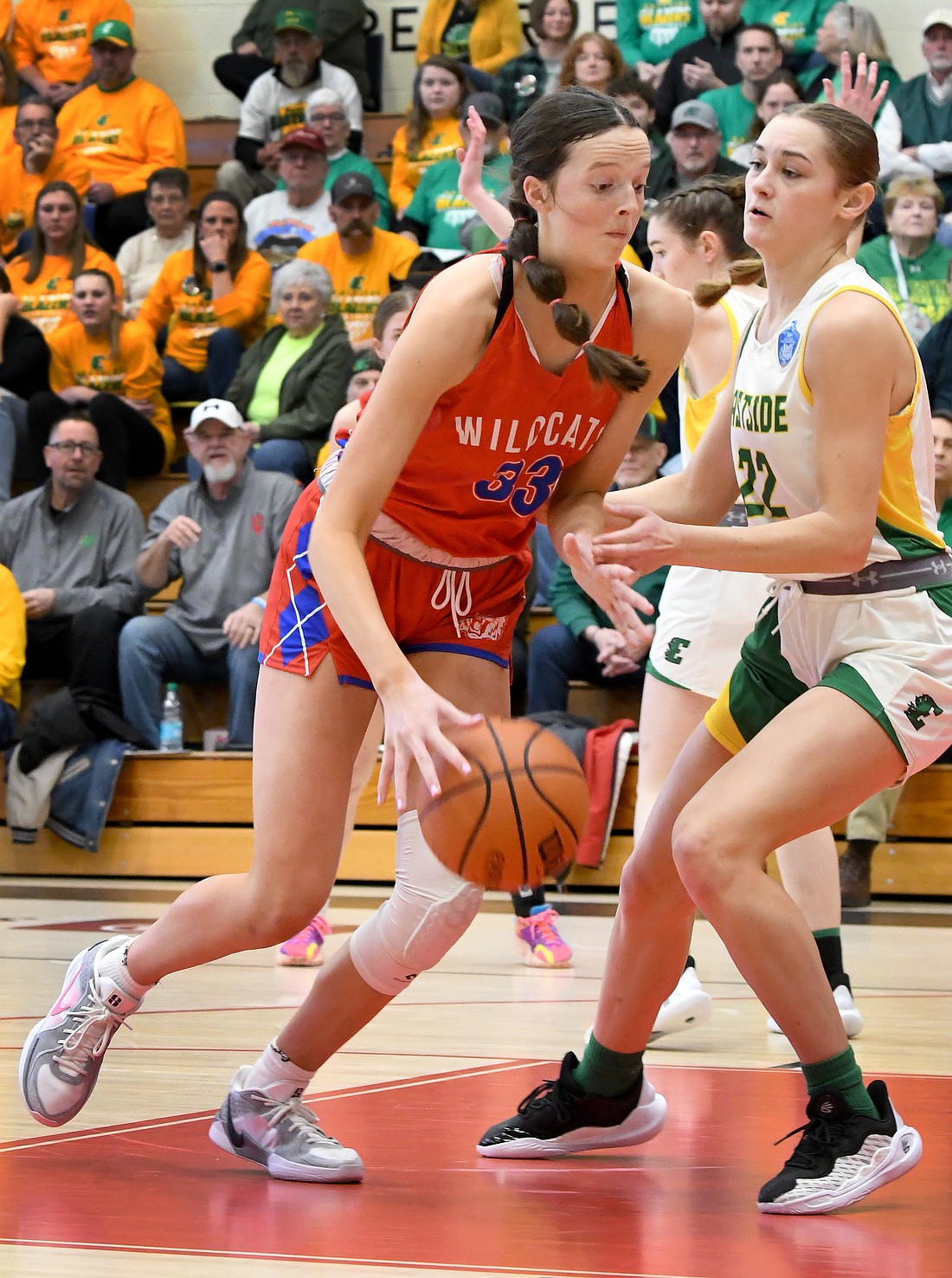 Sophomore Ally Brown goes to the basket during Saturday's Semi-State game against Eastside...Nieter