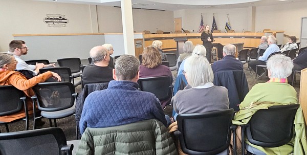 About 25-30 people attend the meeting at Warsaw City Hall Monday afternoon. Photo by Dan Spalding, NewsNowWarsaw