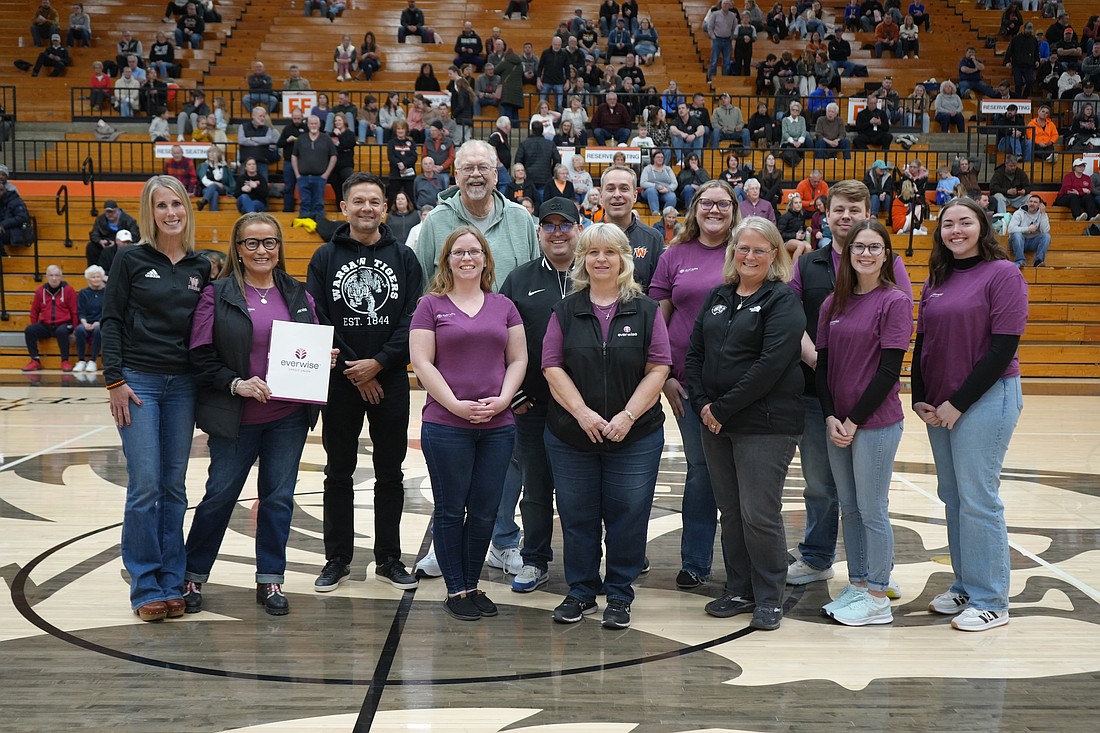 Warsaw Community Schools Superintendent Dr. David Hoffert and WCS board members Heather Reichenbach, Tom Westerhof, Randy Polston, Matt Deuel and Melissa Kissling to recognize the Everwise staff for their ongoing support. Photo Provided.