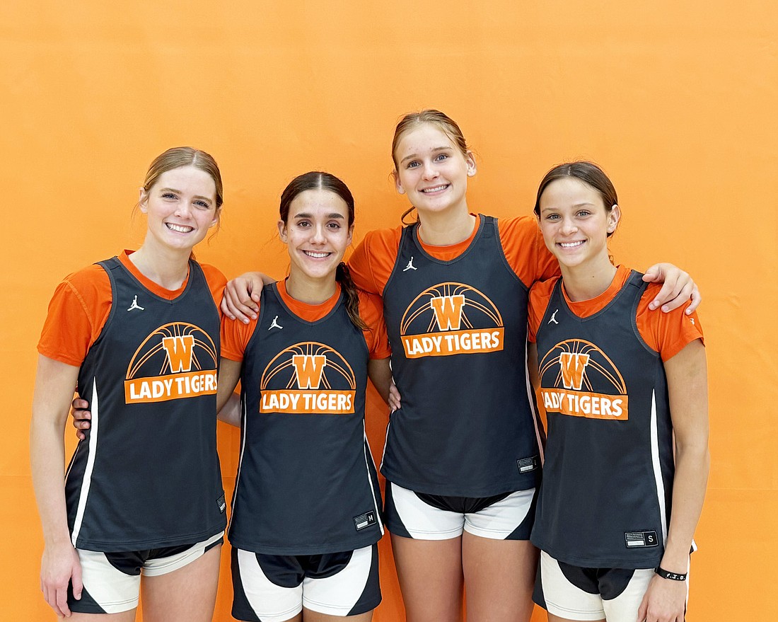 Warsaw’s four seniors (L-R): Leila Knepp, Braylie Chastain, Brooke Winchester and Abbey Peterson.