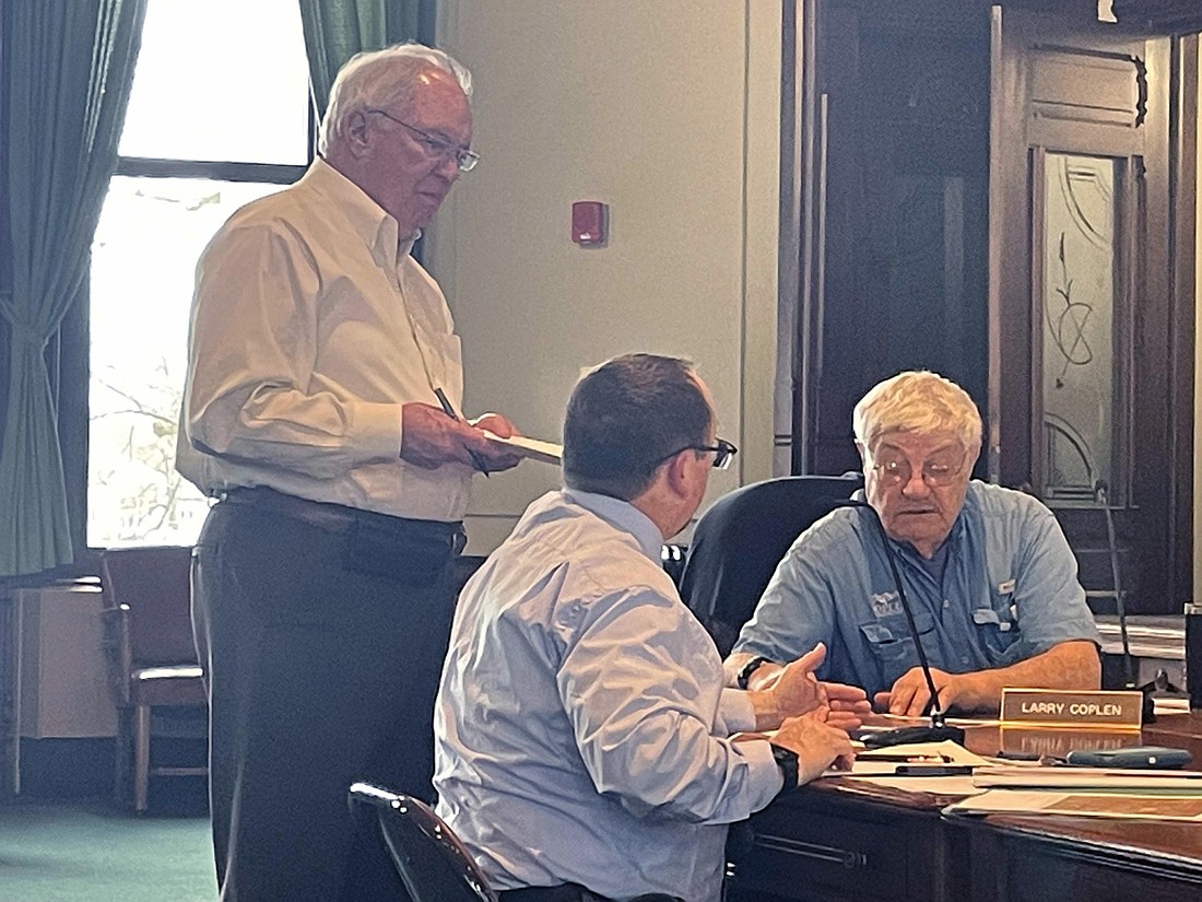 Pictured (L to R) are attorney Steve Snyder, Kosciusko County Area Plan Commission Director Matt Sandy and APC member Larry Coplen. Photo by Liz Adkins, InkFreeNews