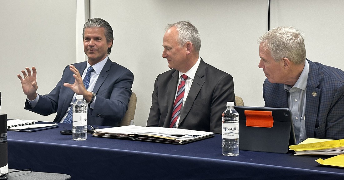 Pictured (L to R) are Indiana Sen. Ryan Mishler, Rep. Craig Snow and Rep. David Abbott at the Kosciusko Chamber of Commerce. Photo by David Slone, Times-Union