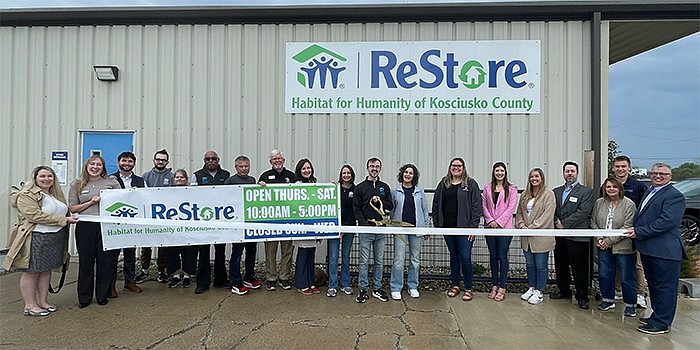 Kosciusko Chamber of Commerce held a ribbon-cutting ceremony for the rebranding of the Kosciusko County Habitat for Humanity ReStore, previously known as the ReSale Outlet, on Thursday. Photo by Libby Hubbard, InkFreeNews