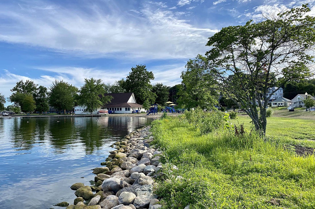 A 2019 Healthy Shorelines project at Winona Lake Limitless Park included a new glacial stone seawall and native plant buffer. Photo Provided