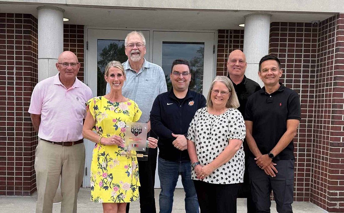 Pictured (L to R) are Warsaw School Board members Denny Duncan, Heather Reichenbach, Randy Polston, Matt Deuel, Melissa Kissling, Brad Johnson and Tom Westerhof. Photo Provided By Warsaw Community Schools