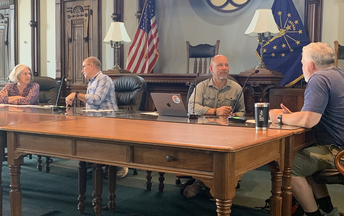 Pictured (L to R) are Kosciusko County Department of Parks and Recreation Board Vice President Aggie Sweeney, President Robert Bishop and board members Matt Metzger and Mike Cusick. Photo by Elizabeth Hershberger, InkFreeNews