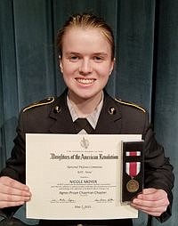 DAR Chapter Recognizes JROTC Outstanding Female Cadet