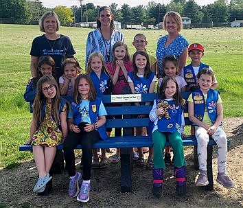 Daisy Troop Provides Bench To Eisenhower As Service Project